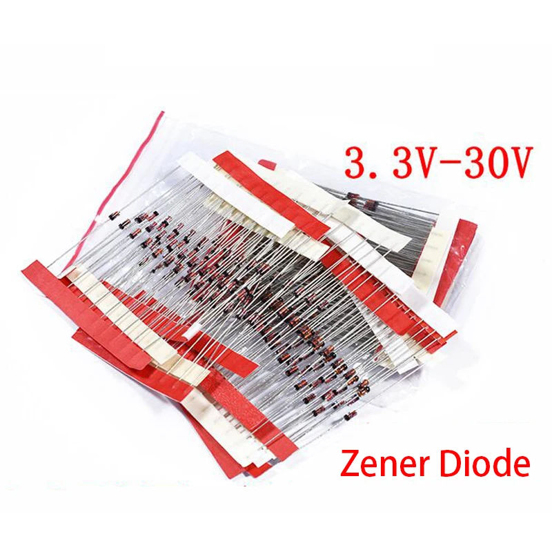 

14 Values*10PCS=140PCS 0.5W Regulator 3.3v-30v 1/2w Zener Diode Component Assorted Kit