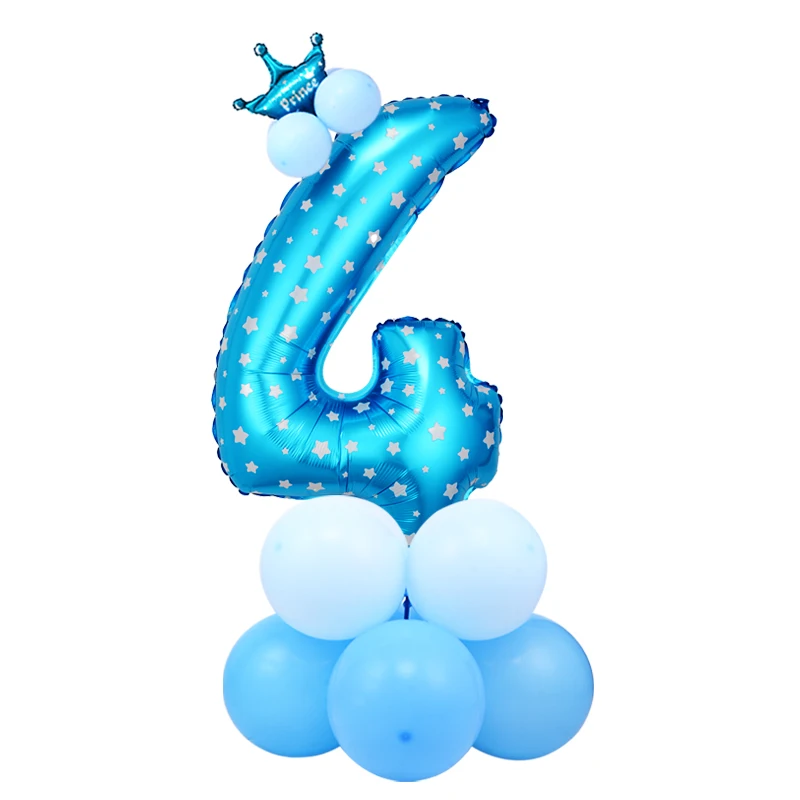 16 шт./лот синий шар Globos номер 1st на день рождения вечерние украшения Дети Baby Shower