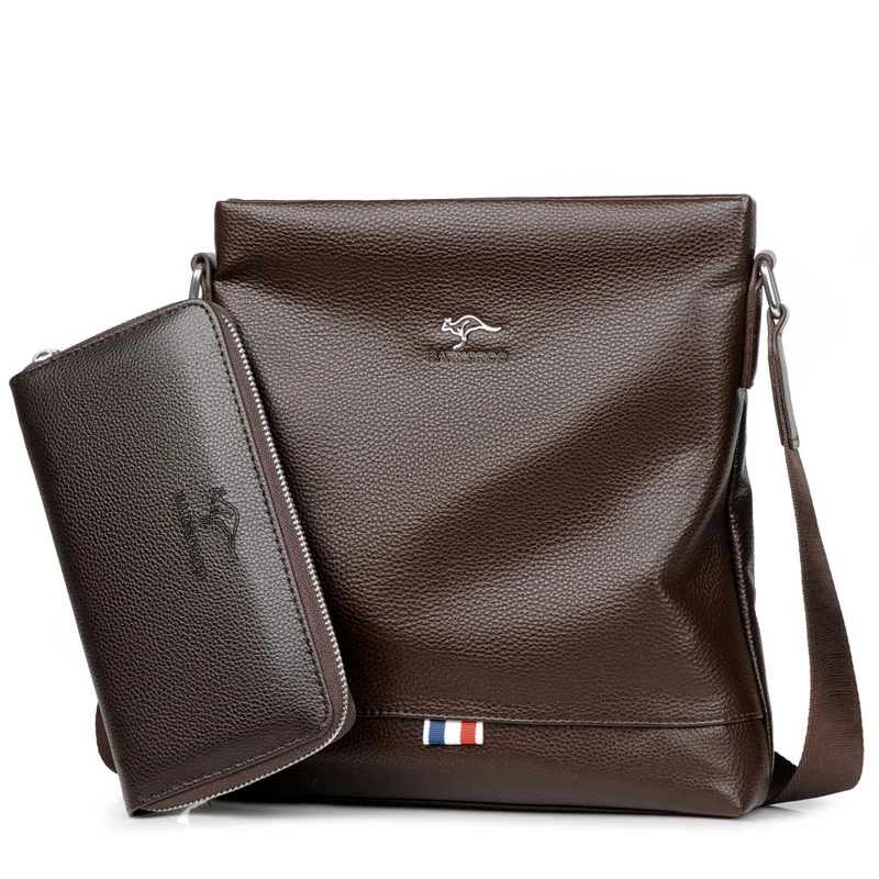 Роскошная брендовая кожаная сумка на плечо для мужчин деловой мессенджер через