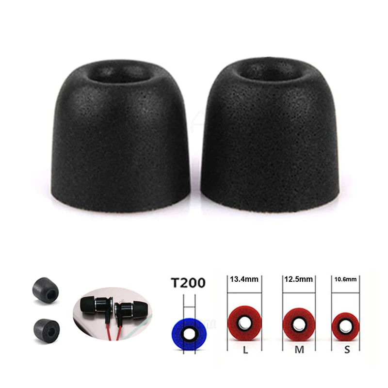 2 шт./1 пара накладки на уши ANJIRUI T200 черного цвета L 13 5 мм 4 мм|memory foam eartips|foam eartipsear pads |