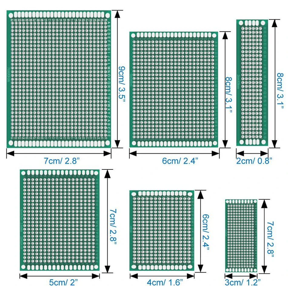 17 шт. набор печатных плат 6 размеров 2x 8/ 3x 7/ 4x 6/ 5x 6x 7x9 см | Компьютеры и офис