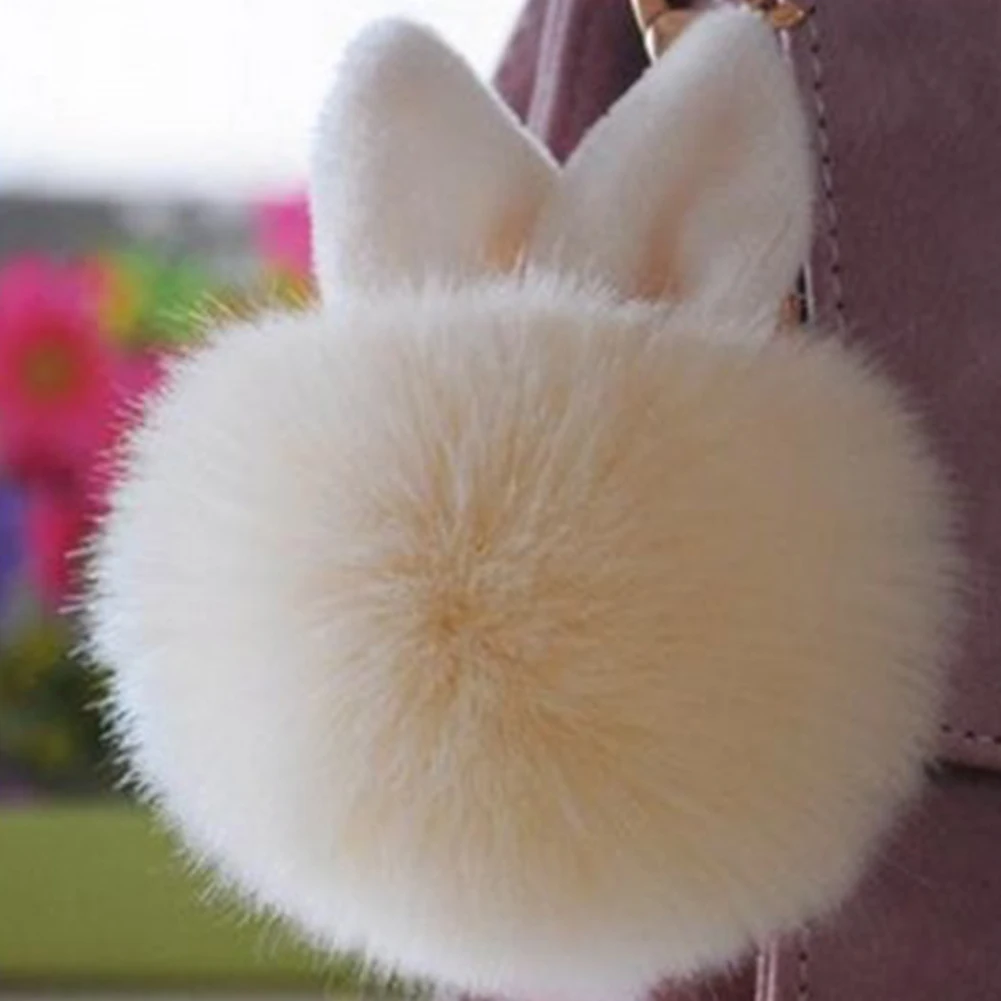 9 см пушистый искусственный мех енота брелок с помпоном кольцо для ключей