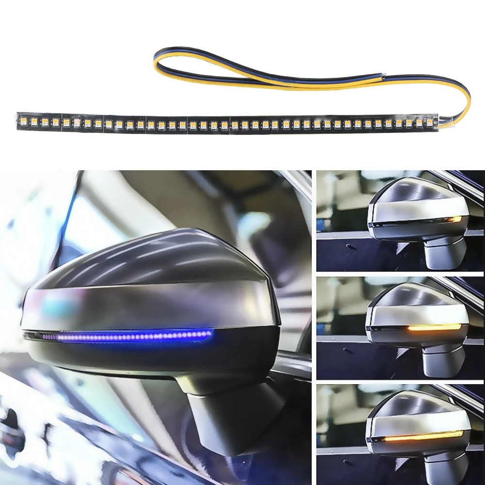 LEEPEE светодиодный течет поворотов полосы светильник Янтарный синий автомобиль