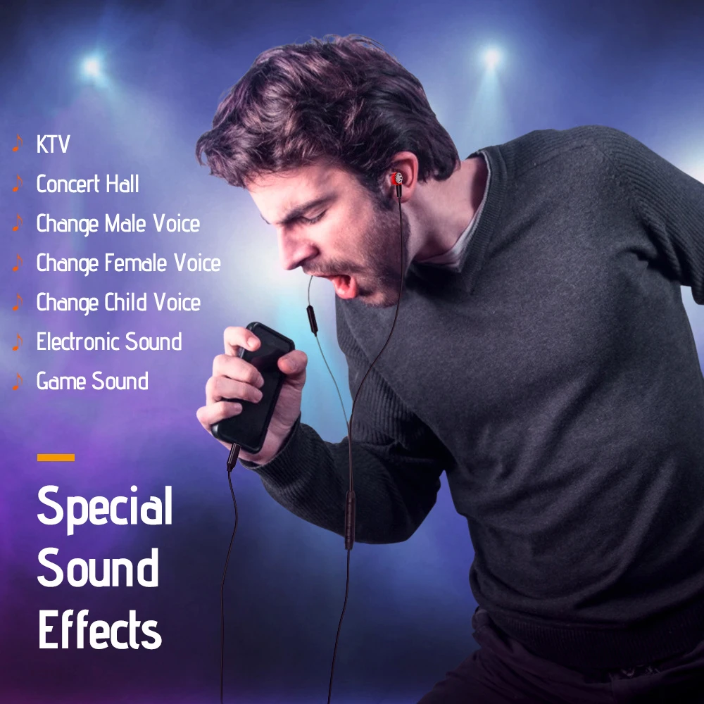 Цифровая смарт-гарнитура для караоке со сменным голосом многофункциональная