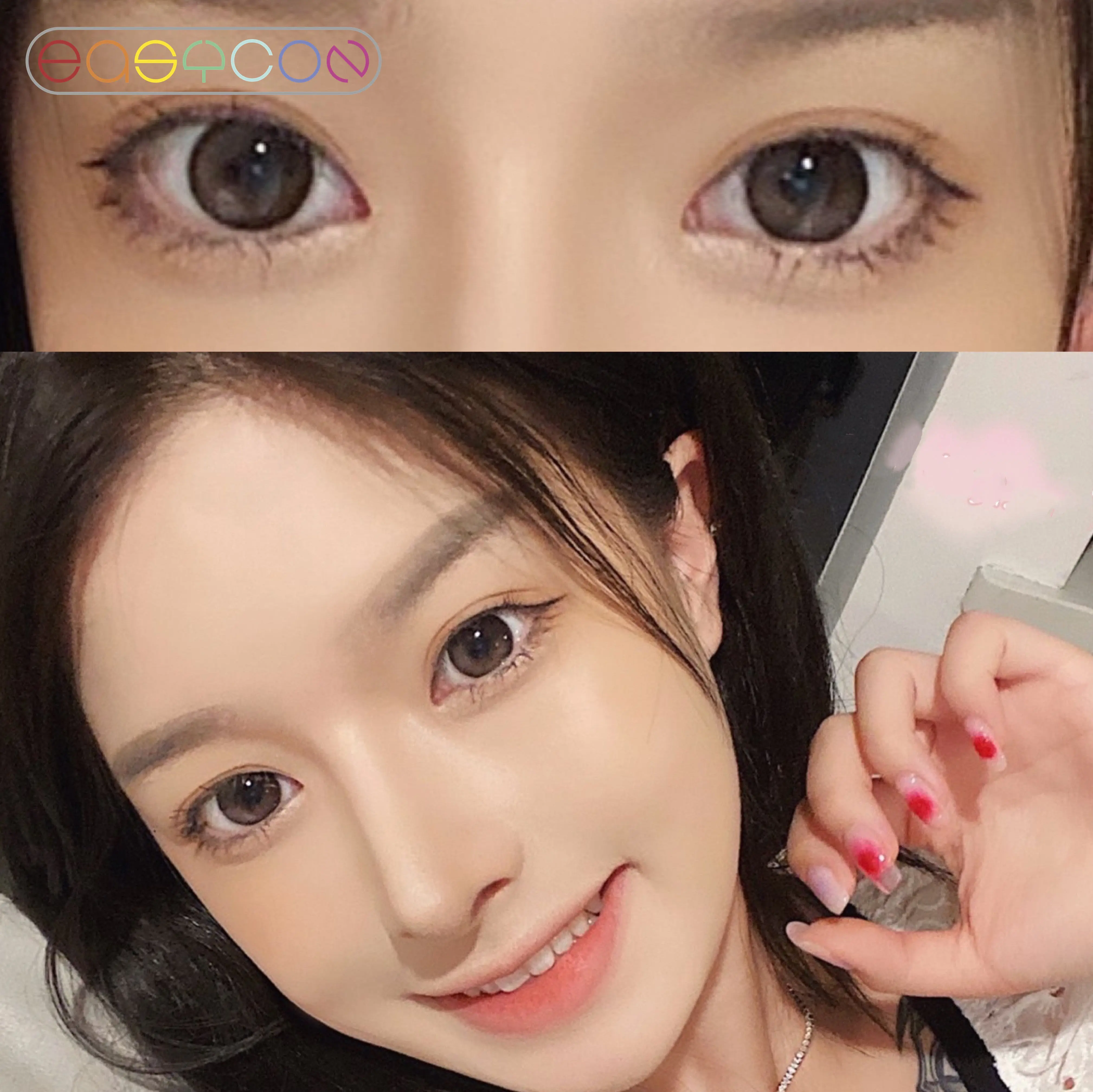 easycon egg brown unique high end soft lens for eyes cosmetic colored contact lenses makeup big beauty pupil yearly myopia free global shipping