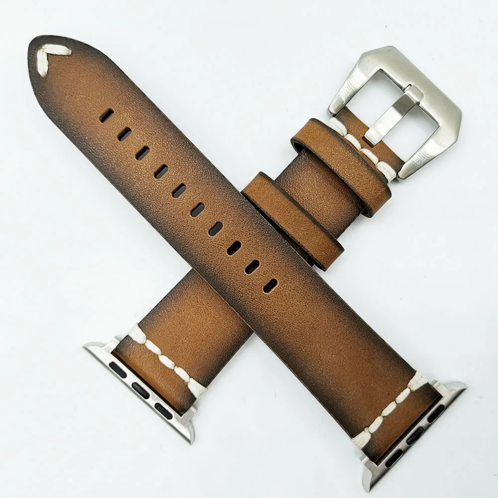 

Genuine leather strap for iWatch 1/2/3 38mm 42mm for Apple Watch Series 4/5/6 SE 40mm 44mm watchband Bracelet accessories