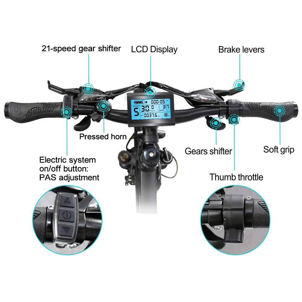 

HOTEBIKE Mountain Electric Bike Bicycle 36V 350W Ebike 36V 10AH Battery Free Shipping to Canada (A6AB26)