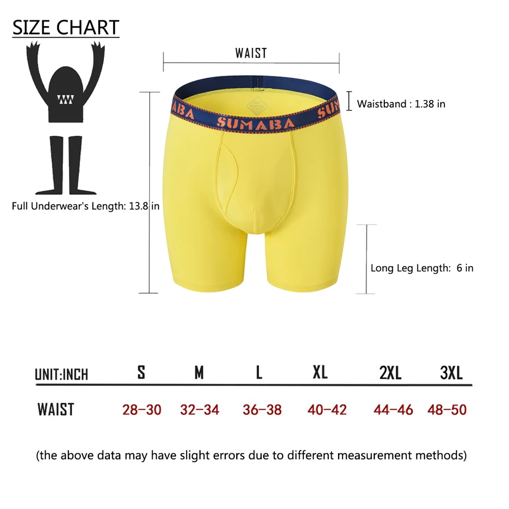 2021 New Fashion Male Panties Shorts Comfortable Simple Long Leg Width Elastic Waistband Men's Boxer Briefs