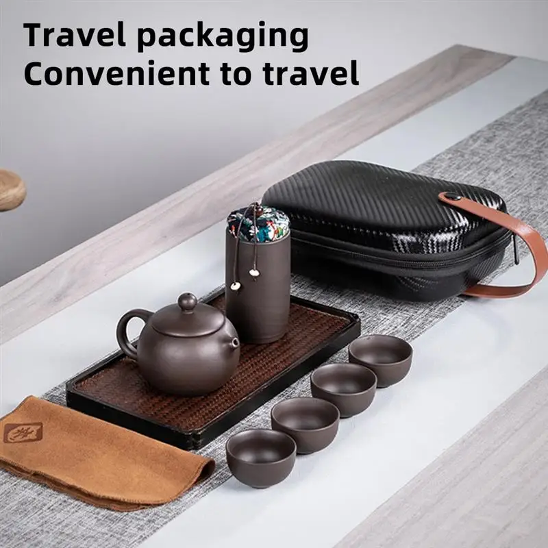 

Portable Teapot Set Chinese Kung Fu Tea Set Outdoor Travel Tea Cups Ceremony Teacup Fine Gift Kung Fu Tea Set