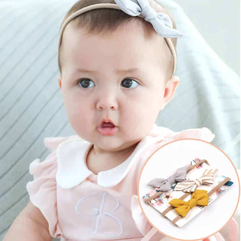 3 шт./компл. симпатичная Детская повязка на голову с бантом детская для