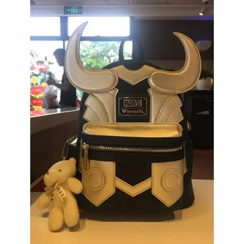 Disney Marvel Loki модель Тора из искусственной кожи рюкзак Ox Horn дорожная сумка для