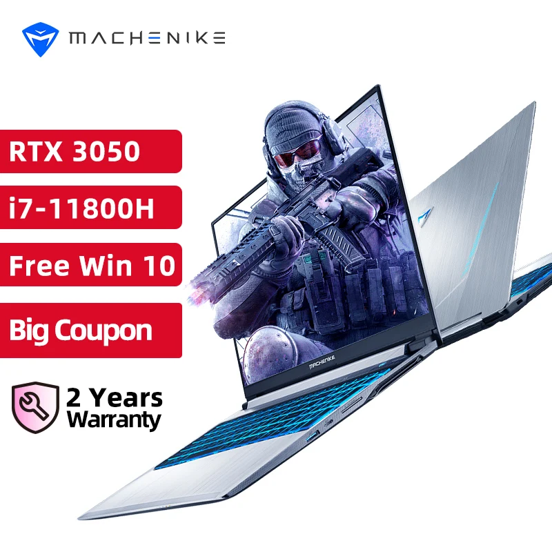 Игровой ноутбук Machenike T58 V 11th intel Core i7 11800H RTX 3050 ноутбуки 144 Гц компьютер Windows