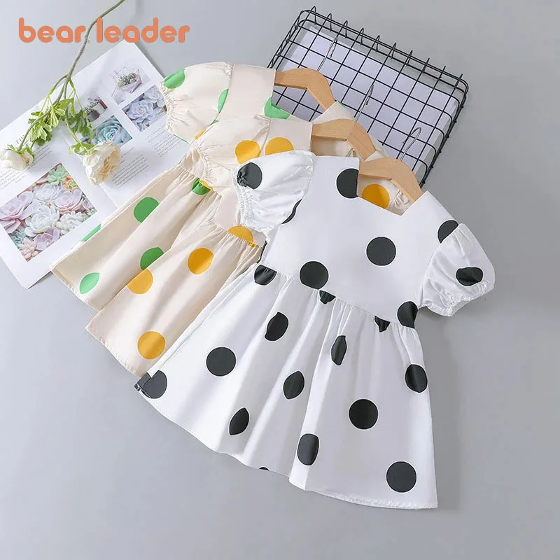 

Bear Leader Girls Dot Dress Summer Baby Kids Girl Korean Puff Sleeve Princess Dresses Toddler Sweet Children Clothing