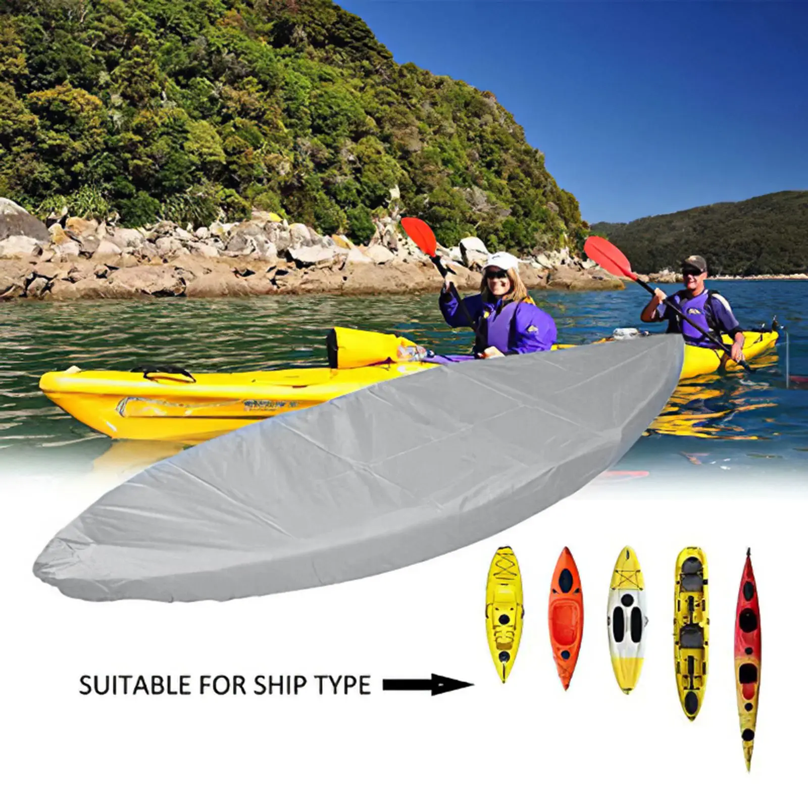 

Kayak Storage Cover Universal Sport Waterproof Solar UV Resistant Dust Storage Cover Boat Canoe Dust Cover Shield Outdoor