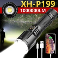 1000000lm xhp199 super led flashlight usb torch light xhp50 tactical flash light rechargeable 16 core zoom usb camping lamp