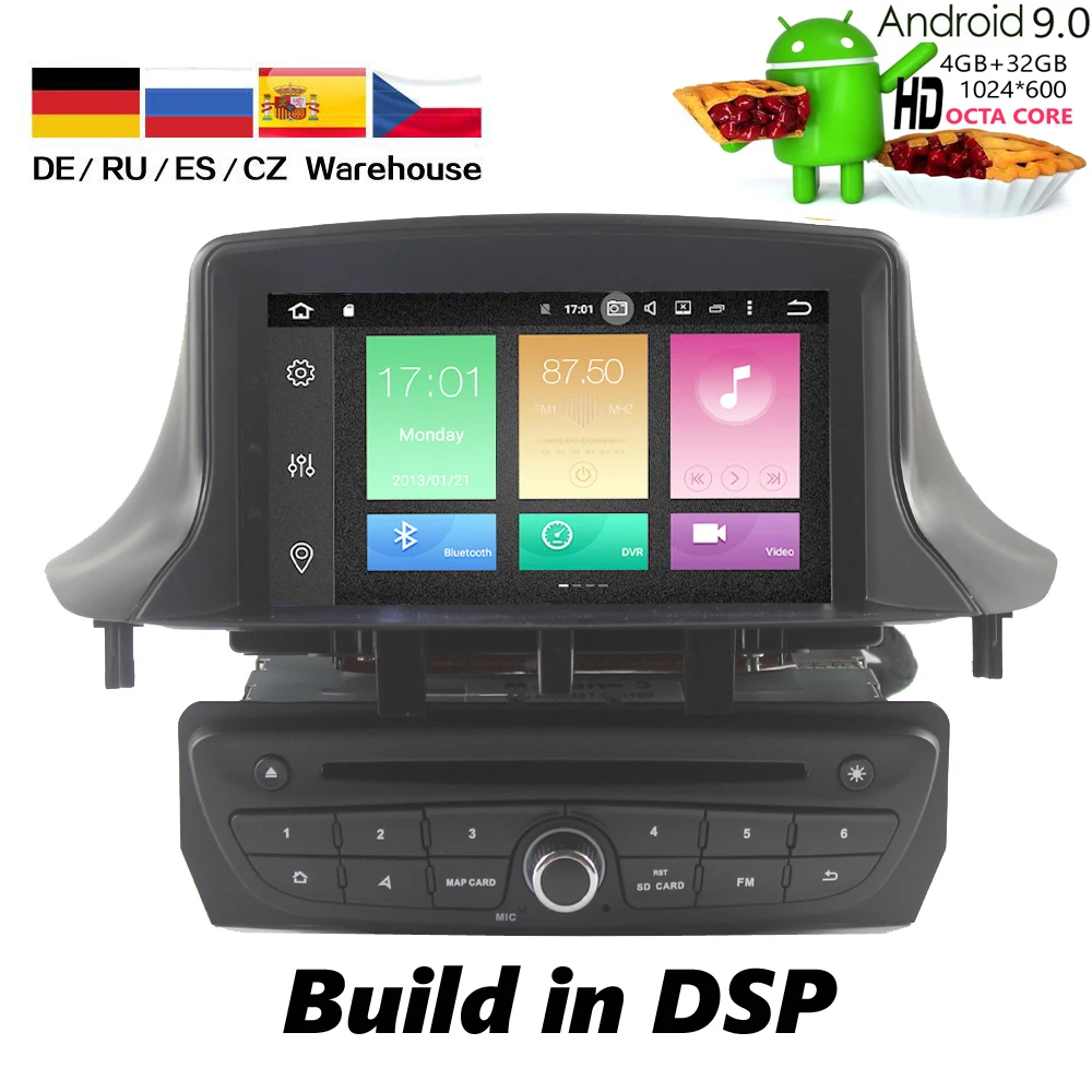 HIRIOT Android 9,0 автомобильный стерео dvd-плеер gps навигация для Renault Megane 3 Fluence DSP 4 Гб ram видео мультимедиа радио головное устройство