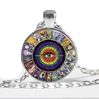 new tarot card photo glass dome cabochon pendant chain necklace fashion tarot card jewelry accessories for womens mens gifts