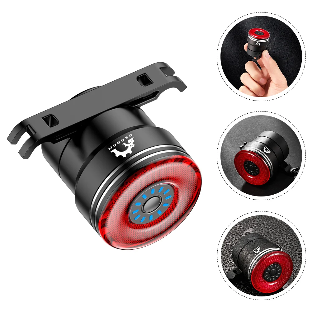 

1Pc Useful Bike USB Caution Light Intelligent Brake Induction Taillight (Black)