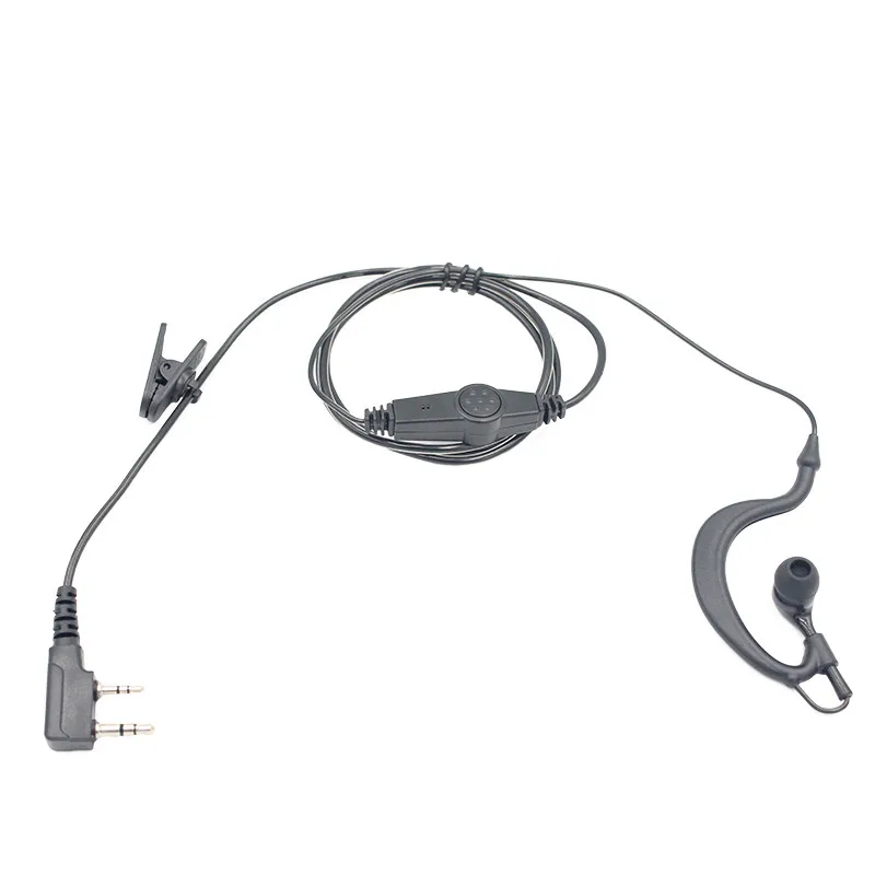

2 Pin G Shape Security Earphone Intercom Headset with PTT MIC for Retevis Kenwood PUXING BAOFENG BF UV5R UV82 888S H777 Radio