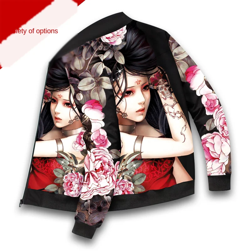 Мужская куртка с принтом свободная зимняя повседневная бейсбольная форма