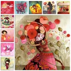 Полностью Квадратный бриллиант, 5D Картина Вышивка крестом в мультипликационном стиле для девочек, бело-серые Единорог Бабочка DIY круглый бриллиант дрель Рисунок мозаики L197