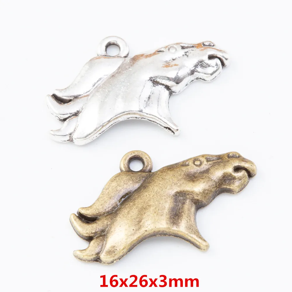 

25 штук подвески в виде лошади из цинкового сплава в стиле ретро для рукоделия 7793