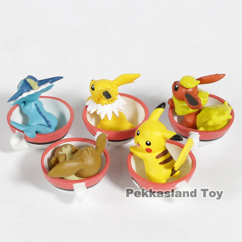 Мини фигурки из ПВХ Pokemon Pikachu Eevee Jolteon Vaporeon Flareon игрушки 5 шт./компл.|Игровые и