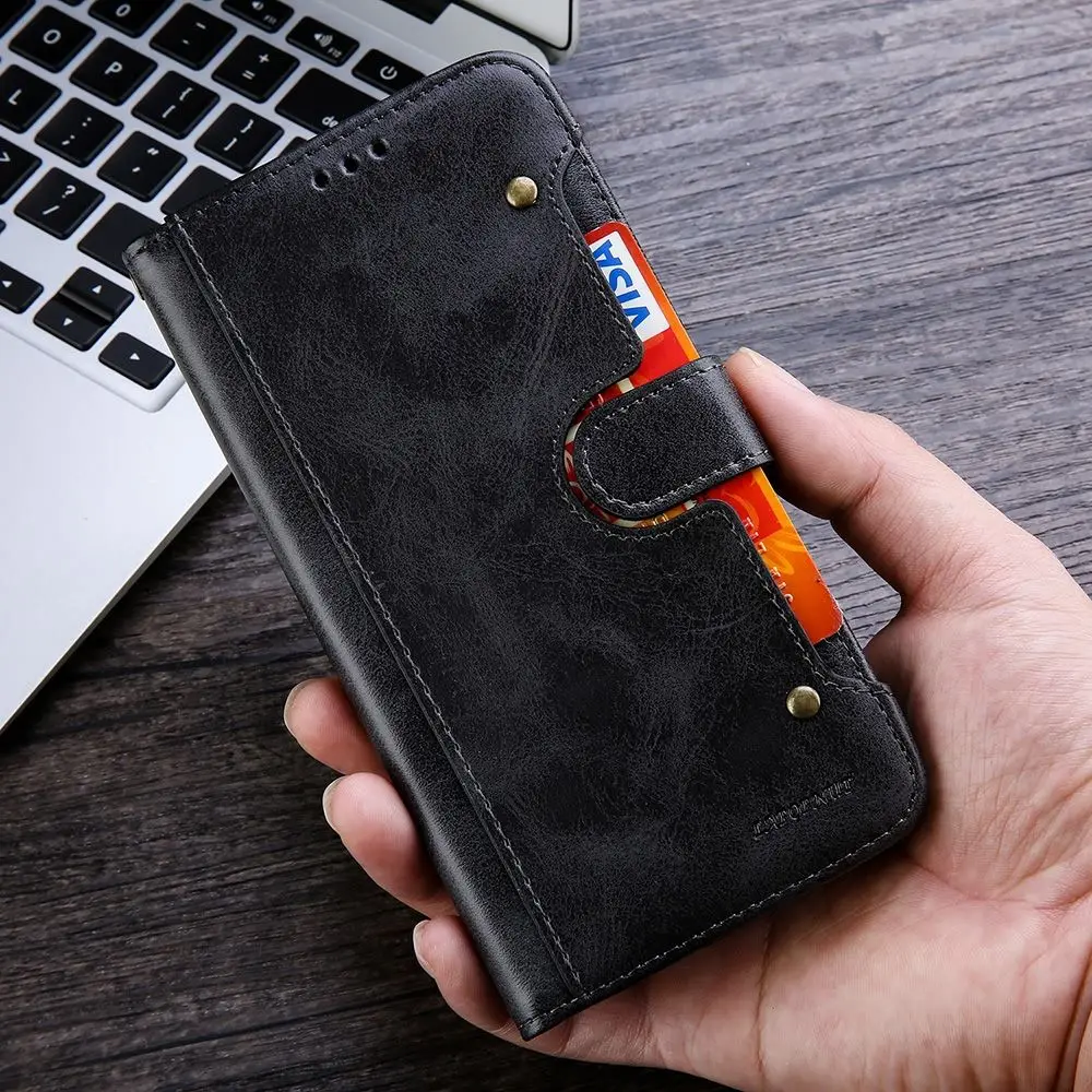 Black LAPOPNUT карбоновый кошелек PU кожаный чехол для samsung Galaxy S9 Plus S10 S7 Edge роскошный флип-держатель для карт чехол для телефона samsung S8 - Цвет: Black