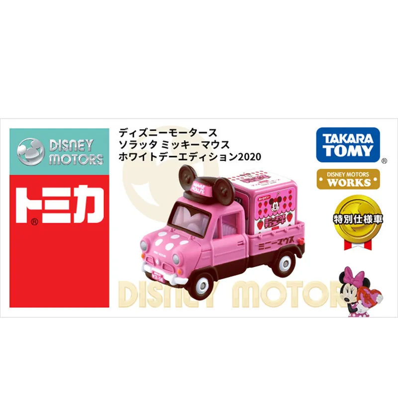 

Модель автомобиля Tomy Tomica 1/64 из литого сплава, модель минивэна Минни, Коллекционная модель на День Святого Валентина в мультяшной коробке ...