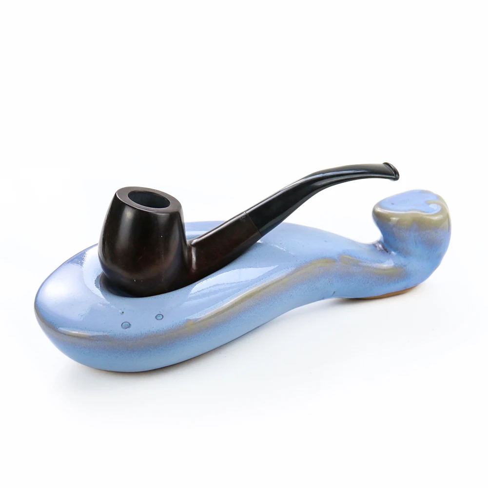 

Smoking Pipe Stand Ceramic Tobacco Pipe Base Display Holder Rack for Single Pipe Smoke Accessories for Men's Gift Home Decor