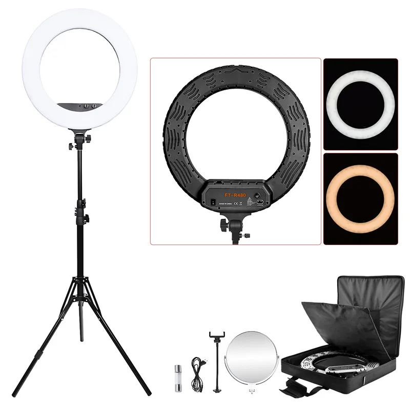 Лампа кольцесветильник двухцветная с регулируемой яркостью 3200 5800K|Аксессуары