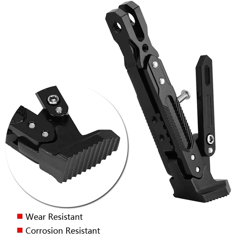 

Universal Motorcycle Adjustable Kickstand,Modified CNC Aluminum Alloy Foot Side Support Stand