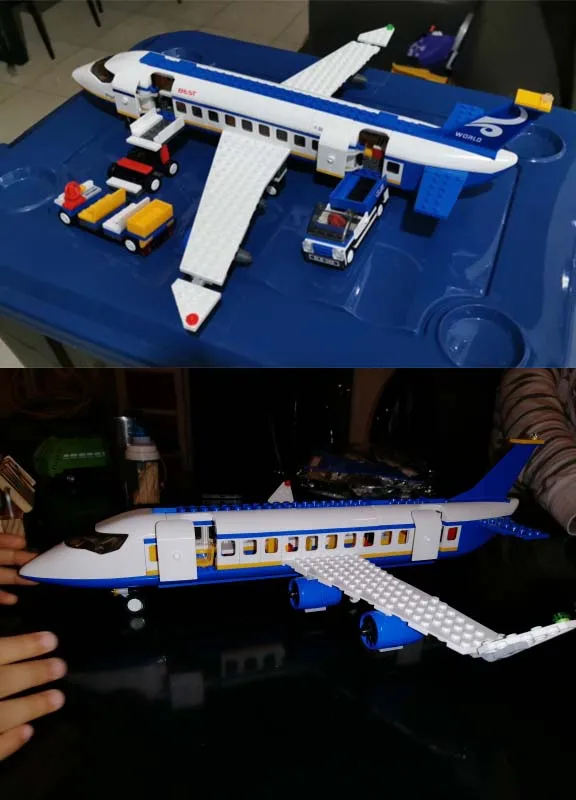 Авиационный городской самолет пассажирский аэропорт Строительный блок Набор 463