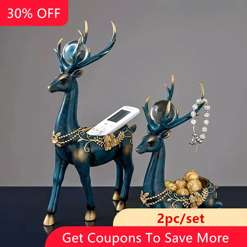 

BRAND NEW DEER DECOR LOVELY ANIMAL HEAD ANTLER HOME DECORATION CREATIVE KEY STORAGE EUROPEAN STYLE