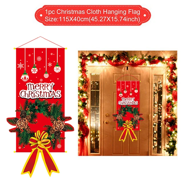Hanging Flag 1 40 дюймов счастливый год золотые фольгированные шары рождественские украшения для дома рождественские украшения Navidad Рождественский подарок - Цвет: Hanging Flag 1