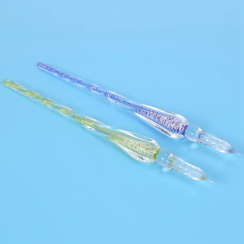 

10Pcs Ink Dip Pen Writing Dipping Painting Gift Drip Fountain Pens Glass Filling Ink Dip Pen