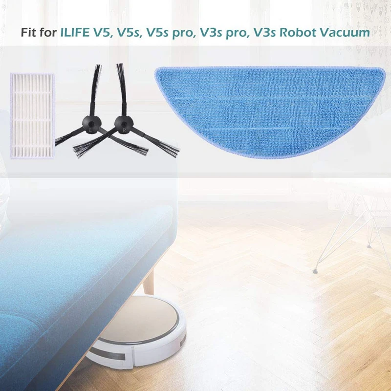 Запасные части для Ilife V3 V3S V5 V5S Pro роботы вакуумные аксессуары (8 боковая щетка + 6