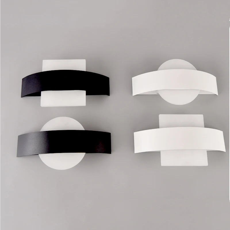 

Nordic wrought iron luminaria wall lamp Simple Acrylic бра Round rectangular indoor bedside bedroom or wall decor LED light