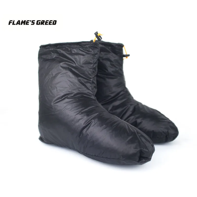 

FLAME'S CREED Sleeping Bag Accessories White Goose Down Slippers Outdoor Camping Down Socks Warm Water Resistant Unisex