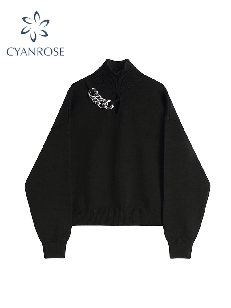 Женский винтажный свитер свободного кроя Повседневный пуловер оверсайз в