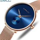Высококачественные Брендовые женские часы CRRJU, Простые Дизайнерские повседневные часы, водонепроницаемые женские часы