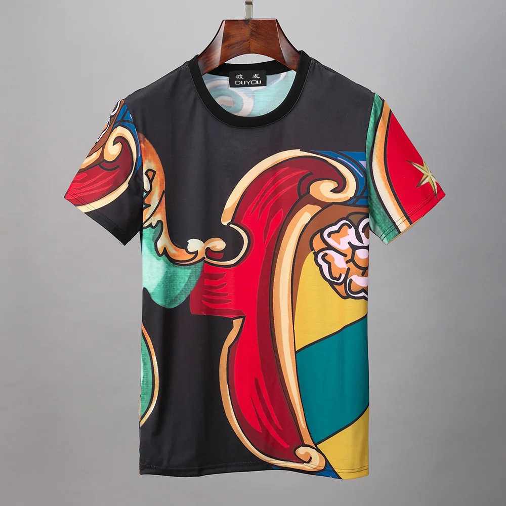 DUYOU 2020 мужские дизайнерские футболки с принтом волны Хлопковая женская футболка