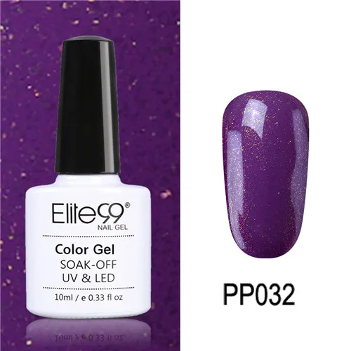 PP032 Elite99 10 мл Гель-лак для ногтей замачиваемый УФ красочный Фиолетовый лак для ногтей художественный Гель-лак для Ногтей Стойкий гель нужен основа и верхнее покрытие - Цвет: PP032
