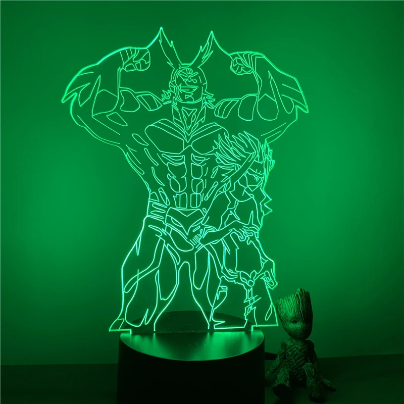 Светодиодный ночник с 3D рисунком Моя геройская Академия все могут быть сильными