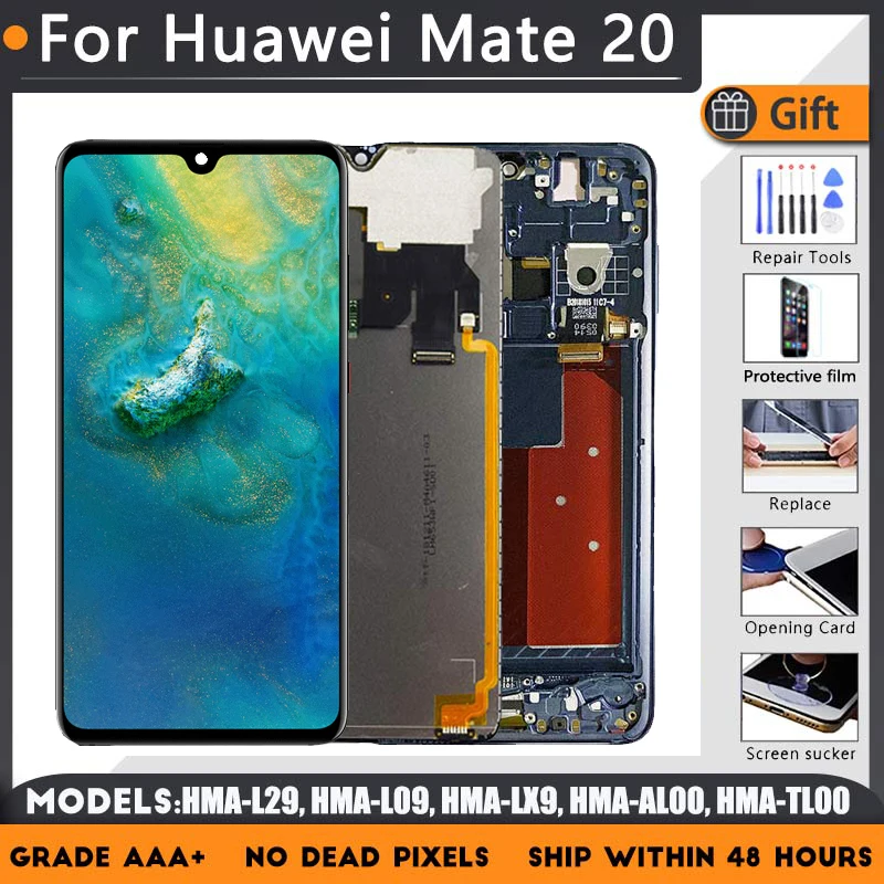 

6.53" LCD Display For HUAWEI Mate 20 HMA L09 L29 Screen Assembly with Touch Glass Original Blue Twilight Black Green Pink