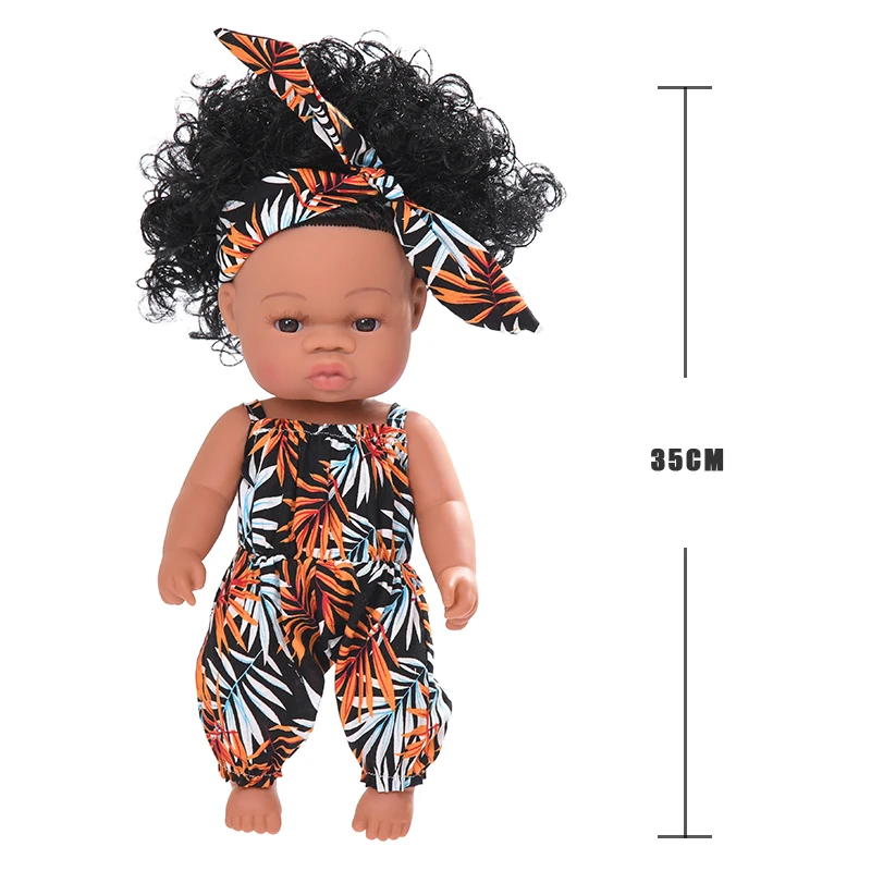 35 см летняя Кукла Reborn Bebe в африканском стиле черная кукла Waterprof детские куклы