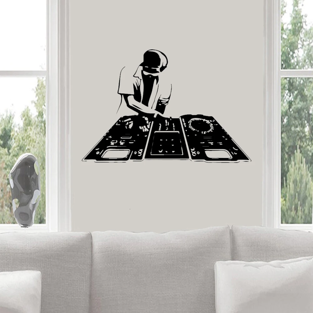 Крутые Настенные стикеры Dj для музыкальной комнаты декор спальни настенные