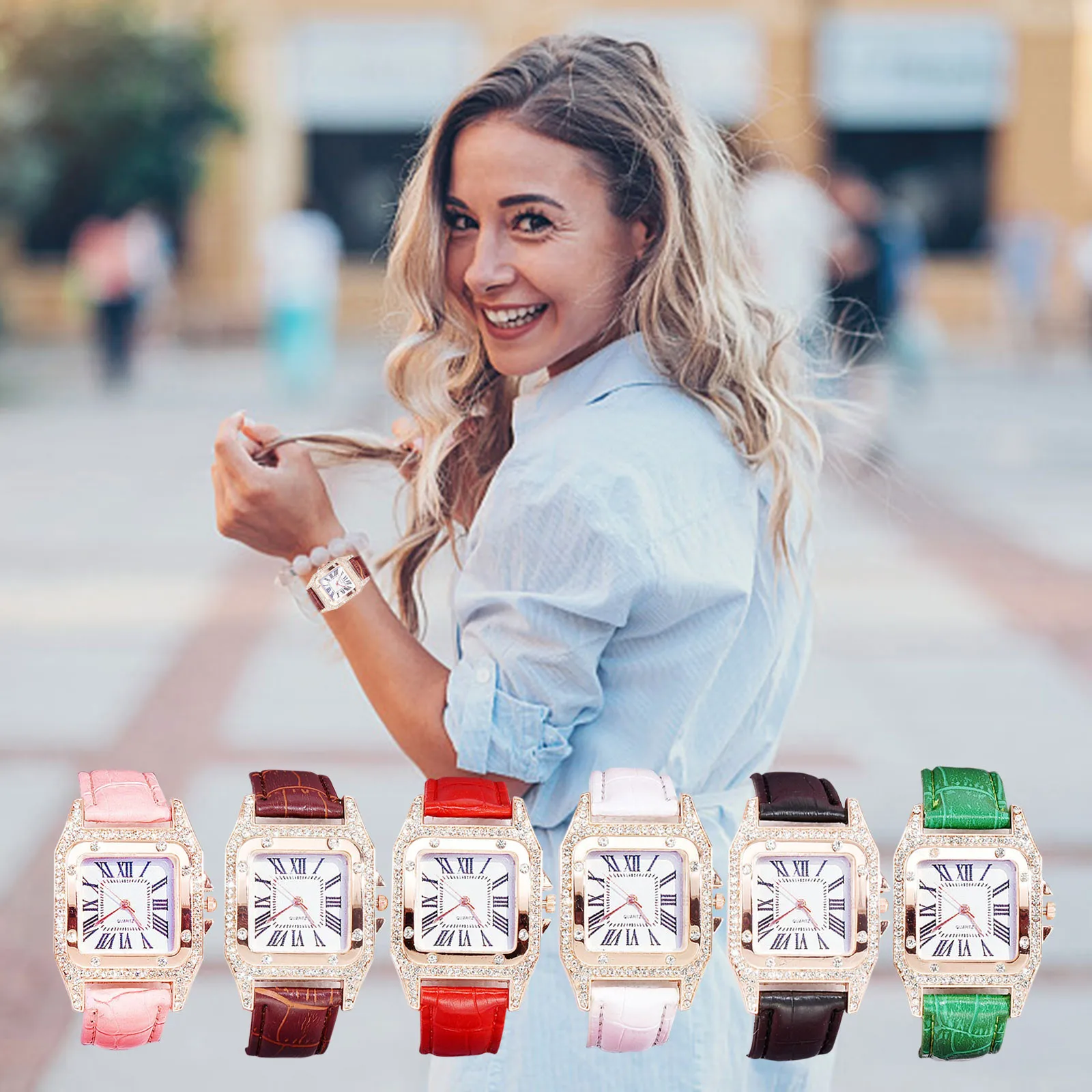 Новые Элегантные повседневные классические квадратные модные часы кварцевые