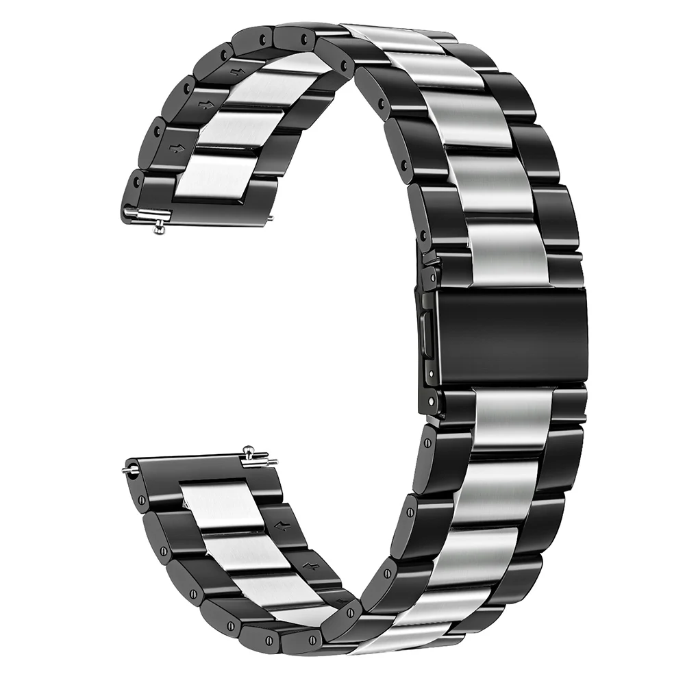 black -silver Браслет для часов из нержавеющей стали для huawei Watch GT Honor Magic Watch 2pro металлический ремешок для huawei gt 2 46 мм ремешок для часов 22 мм - Цвет: black -silver
