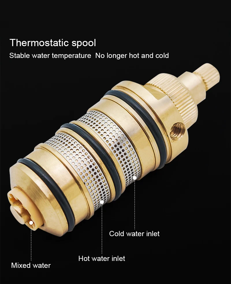 Brass Thermostatic Shower Faucets 2 Way Outlet Cold&ampHot Water Mixing Valve Mixer Tap Temperature Control Concealed | Строительство и